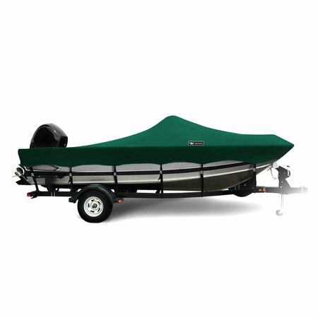 EEVELLE Boat Cover ALUMINUM FISHING Walk Thru Windshield Inboard Fits 14ft 6in L up to 100in W Green SBAVWT14100-FGR